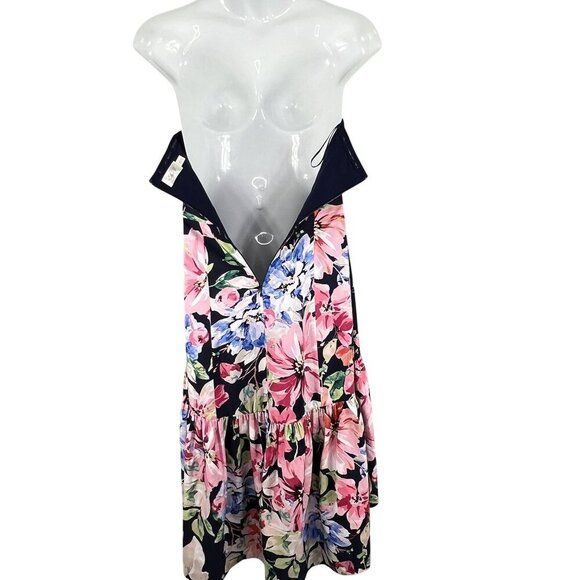 Eliza J 6 Strapless Sweetheart Bustier Floral High Low Ruffle Dress Bloomcore - Picture 3 of 16